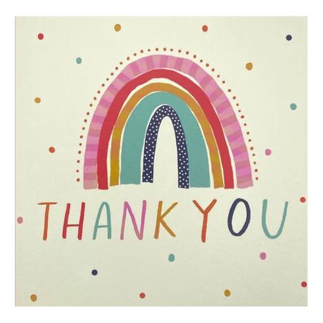 Artistic Rainbow Thank You Card £2.00